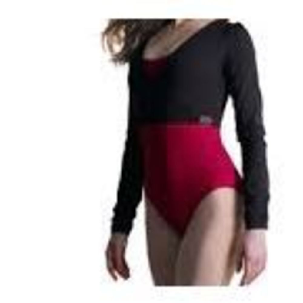 Mirella black long sleeve dance swirl buckle wrap M top